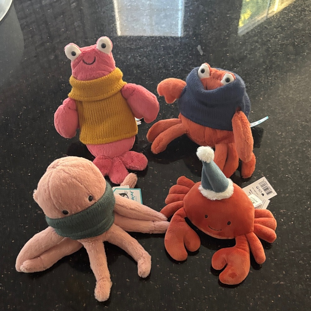 Jellycat Pink and Orange Sea Friends Set